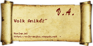 Volk Anikó névjegykártya