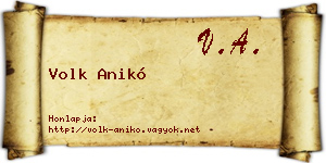 Volk Anikó névjegykártya